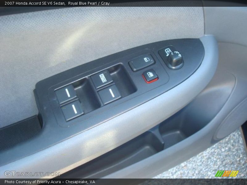 Royal Blue Pearl / Gray 2007 Honda Accord SE V6 Sedan
