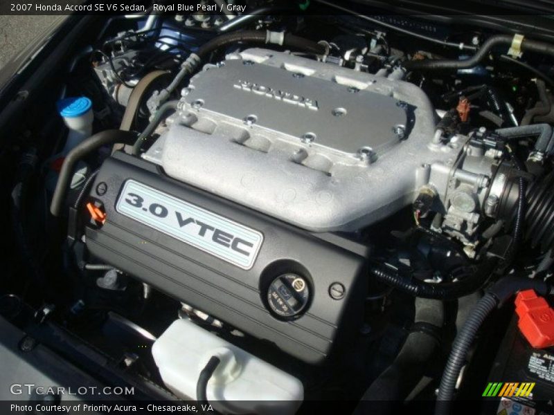 Royal Blue Pearl / Gray 2007 Honda Accord SE V6 Sedan