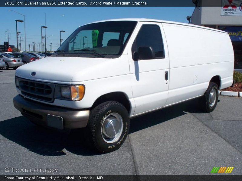 Oxford White / Medium Graphite 2001 Ford E Series Van E250 Extended Cargo