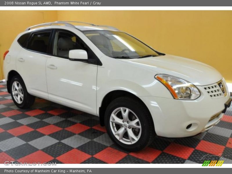 Phantom White Pearl / Gray 2008 Nissan Rogue SL AWD