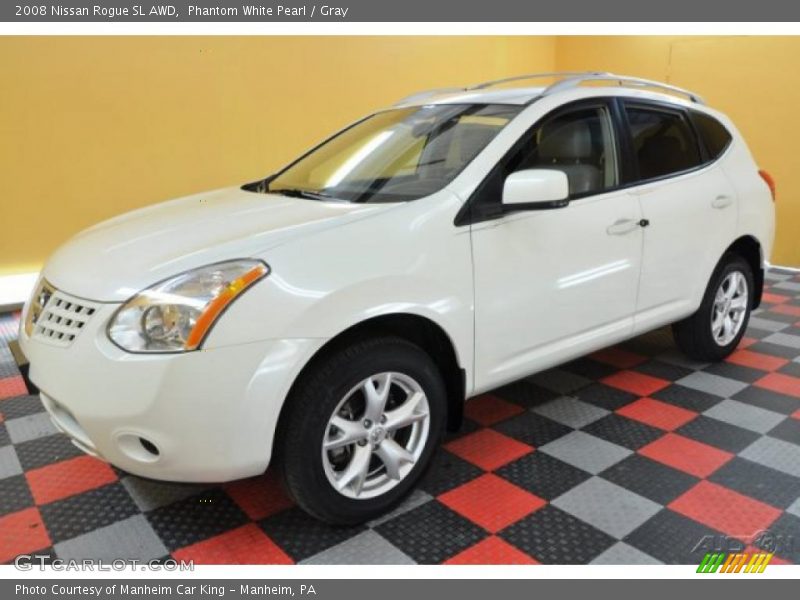 Phantom White Pearl / Gray 2008 Nissan Rogue SL AWD