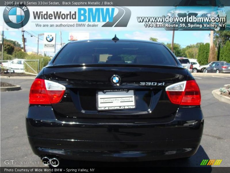 Black Sapphire Metallic / Black 2006 BMW 3 Series 330xi Sedan