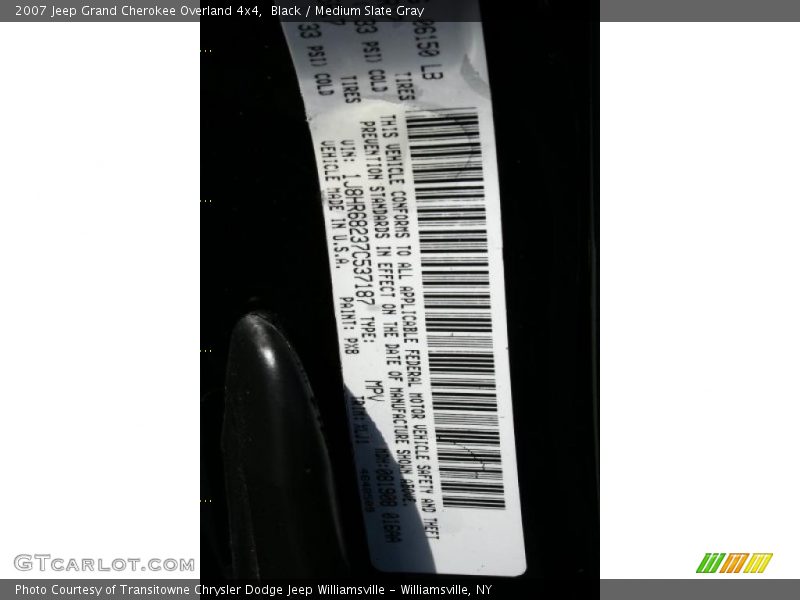 Black / Medium Slate Gray 2007 Jeep Grand Cherokee Overland 4x4