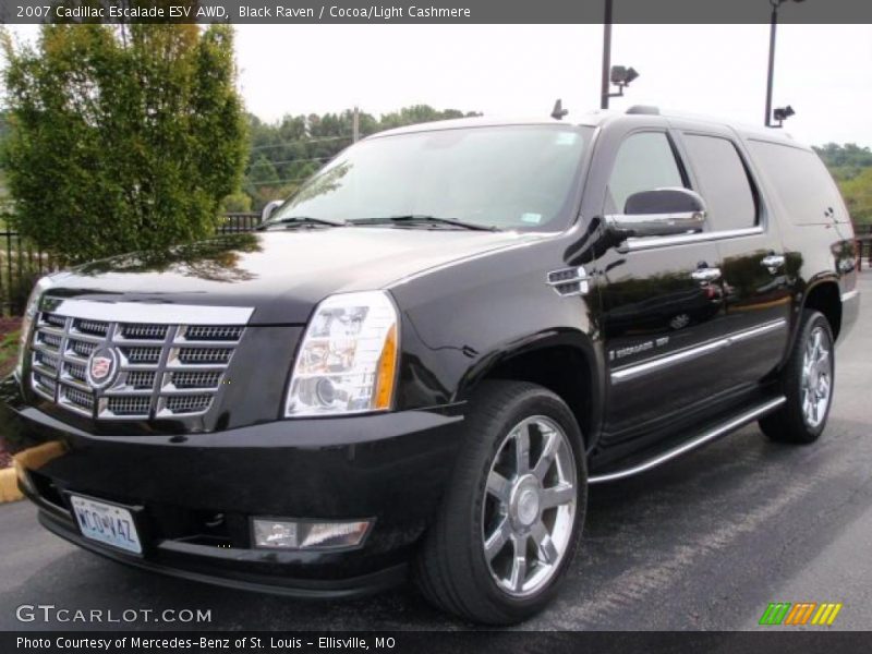 Black Raven / Cocoa/Light Cashmere 2007 Cadillac Escalade ESV AWD