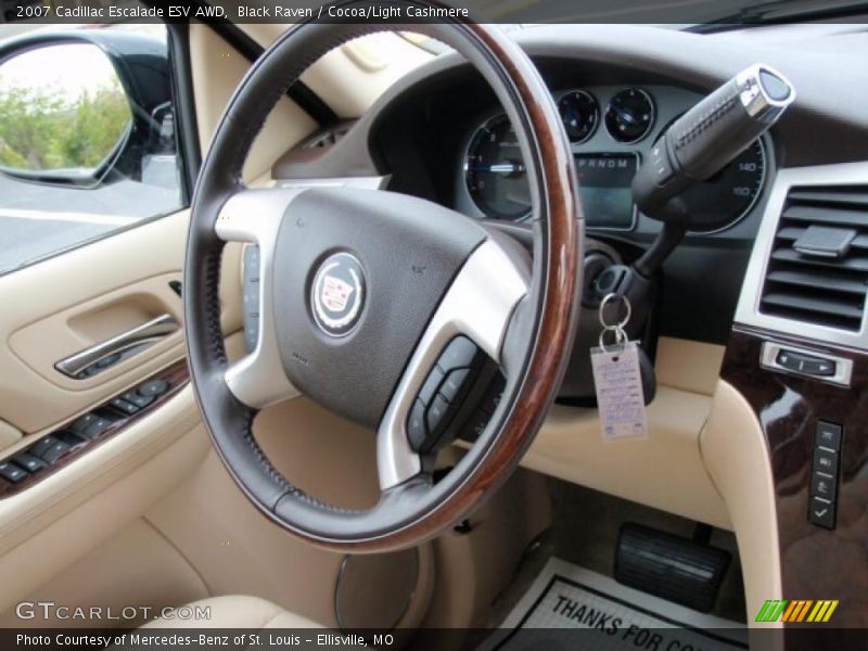 Black Raven / Cocoa/Light Cashmere 2007 Cadillac Escalade ESV AWD