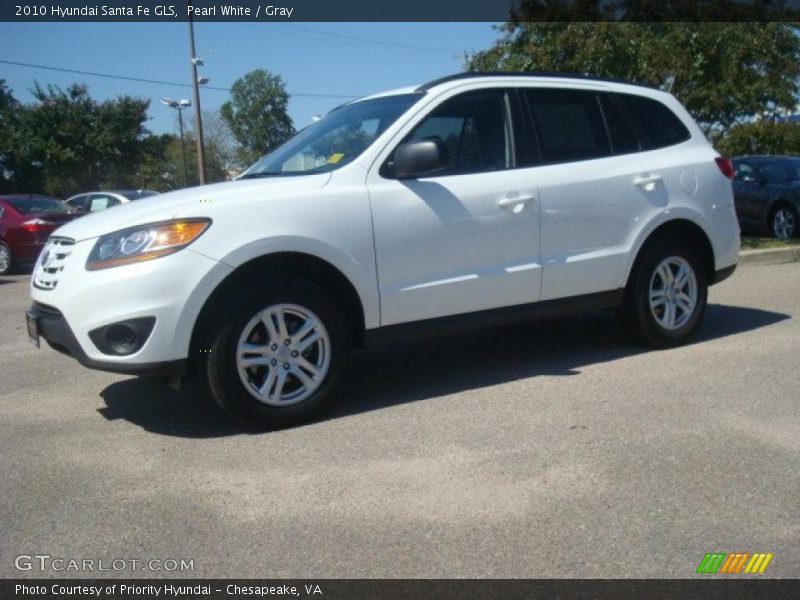 Pearl White / Gray 2010 Hyundai Santa Fe GLS