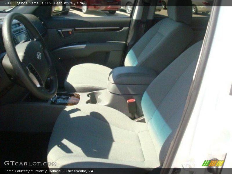 Pearl White / Gray 2010 Hyundai Santa Fe GLS