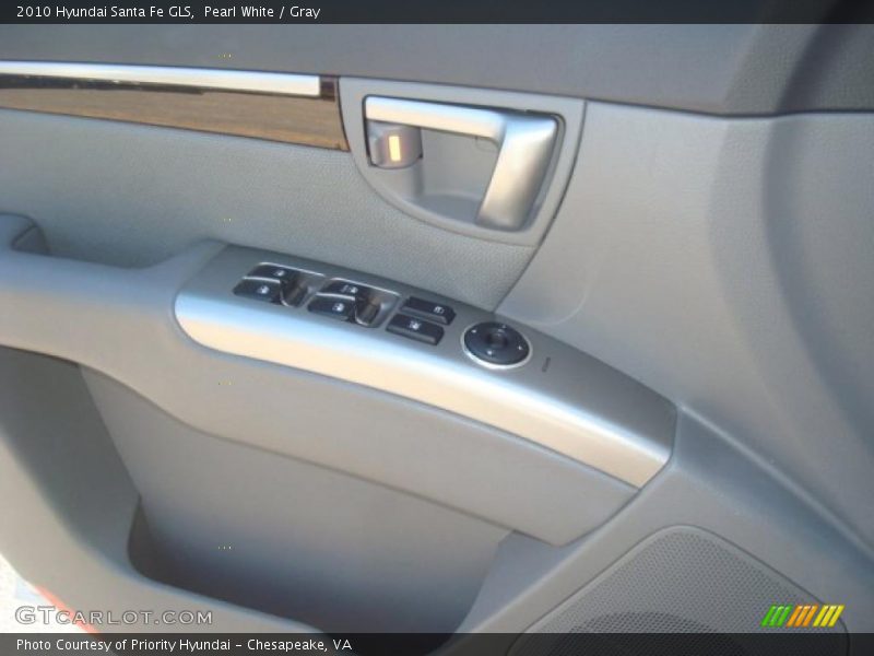 Pearl White / Gray 2010 Hyundai Santa Fe GLS