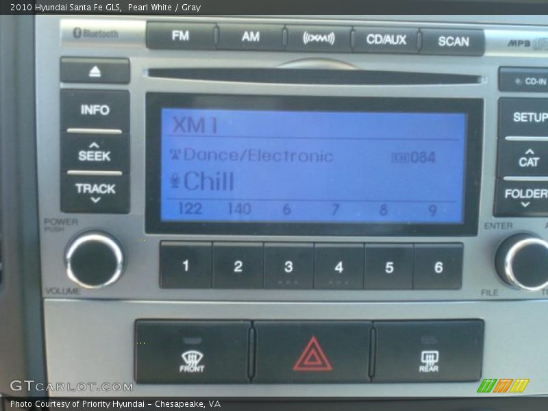 Pearl White / Gray 2010 Hyundai Santa Fe GLS