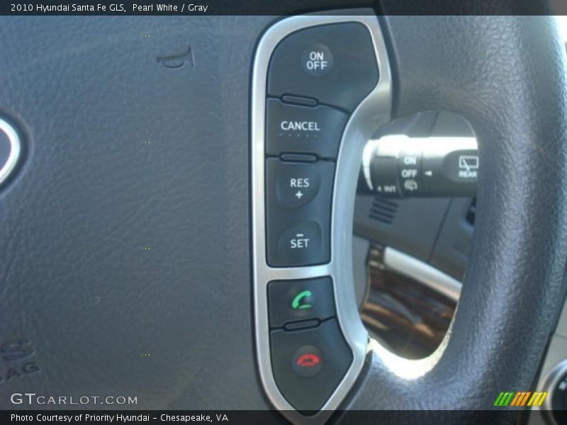Pearl White / Gray 2010 Hyundai Santa Fe GLS