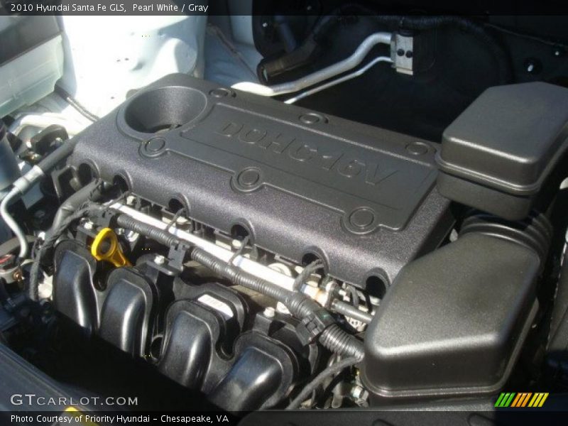 Pearl White / Gray 2010 Hyundai Santa Fe GLS