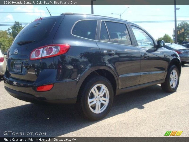 Pacific Blue Pearl / Gray 2010 Hyundai Santa Fe GLS