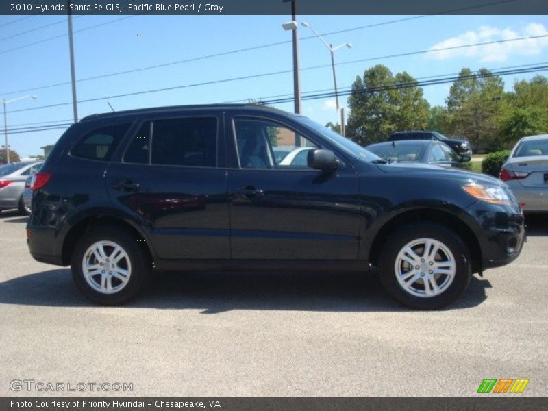 Pacific Blue Pearl / Gray 2010 Hyundai Santa Fe GLS