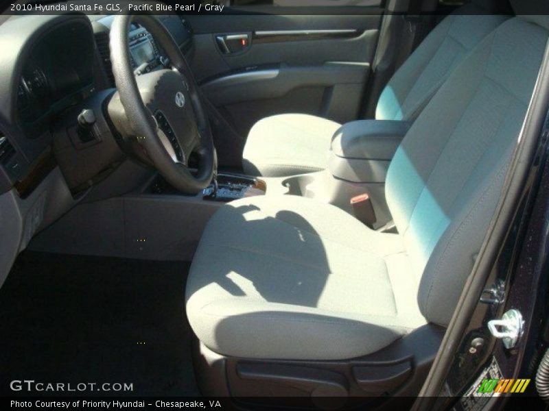 Pacific Blue Pearl / Gray 2010 Hyundai Santa Fe GLS