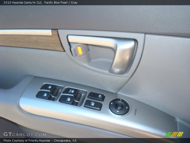 Pacific Blue Pearl / Gray 2010 Hyundai Santa Fe GLS