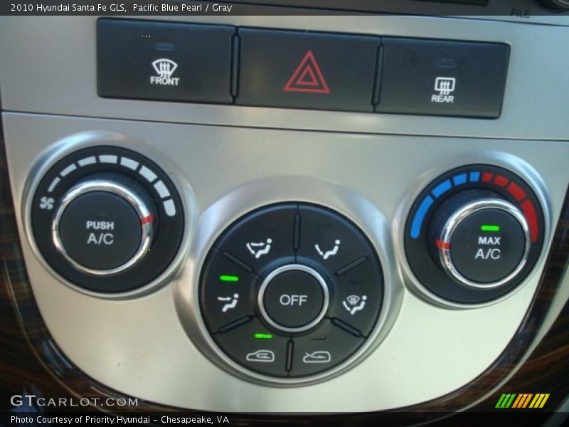 Pacific Blue Pearl / Gray 2010 Hyundai Santa Fe GLS
