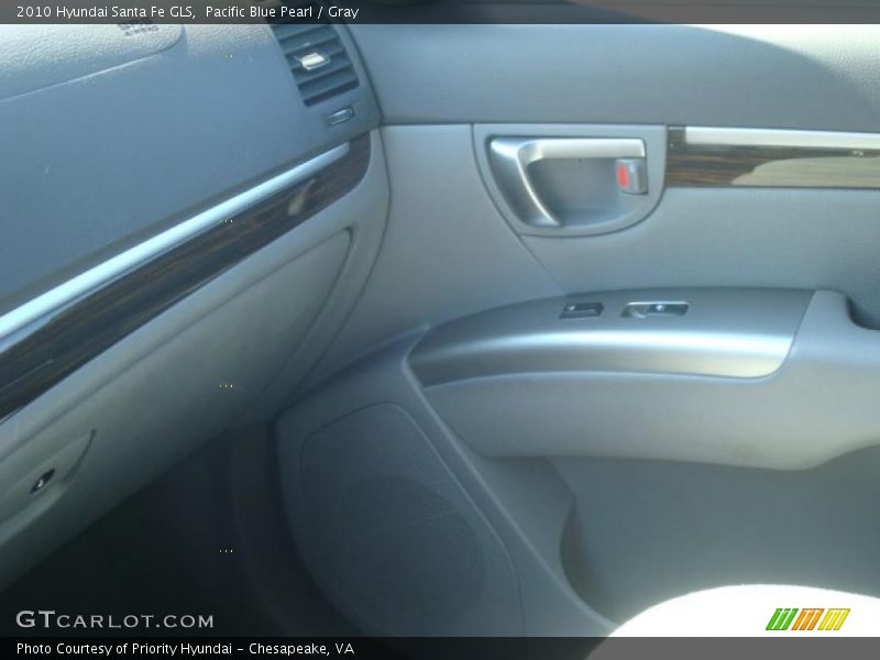 Pacific Blue Pearl / Gray 2010 Hyundai Santa Fe GLS