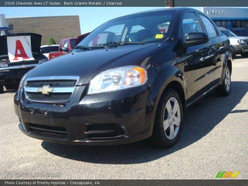 Black Granite Metallic / Charcoal 2009 Chevrolet Aveo LT Sedan