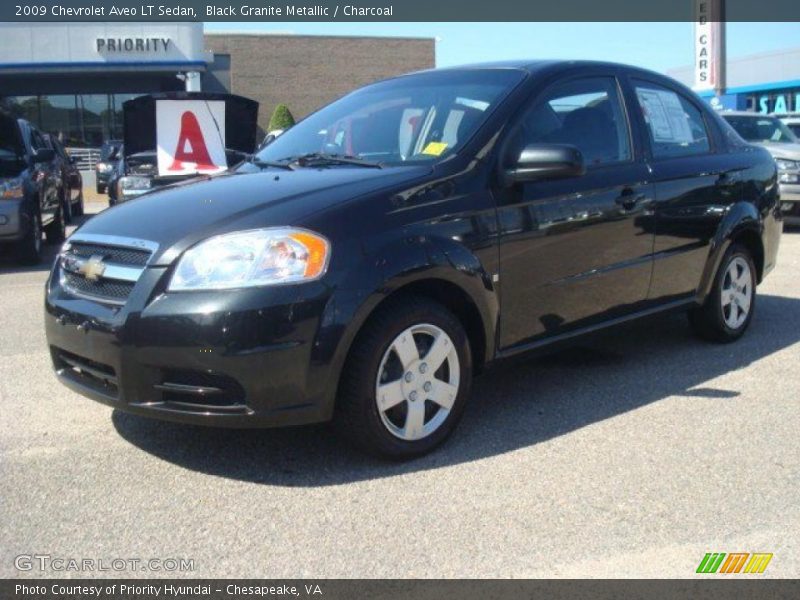 Black Granite Metallic / Charcoal 2009 Chevrolet Aveo LT Sedan