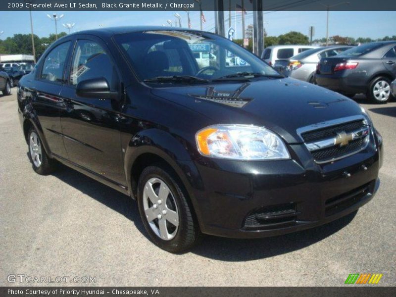 Black Granite Metallic / Charcoal 2009 Chevrolet Aveo LT Sedan