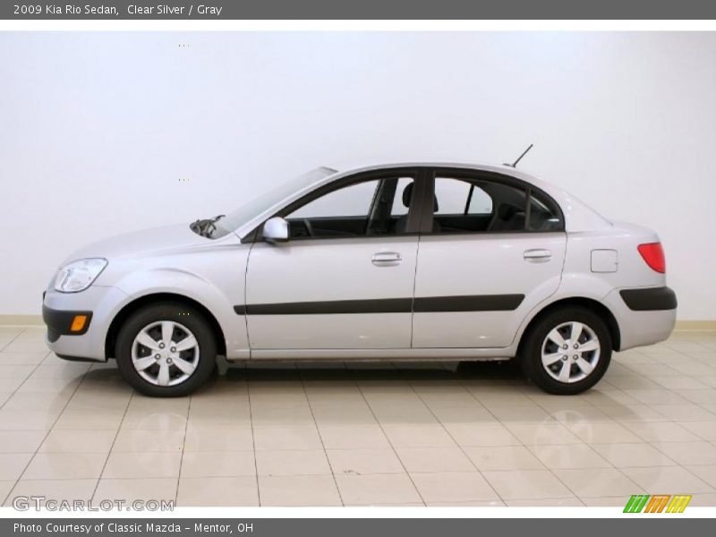 Clear Silver / Gray 2009 Kia Rio Sedan