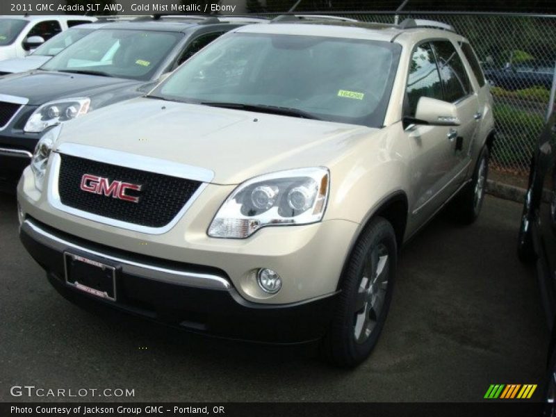 Gold Mist Metallic / Ebony 2011 GMC Acadia SLT AWD