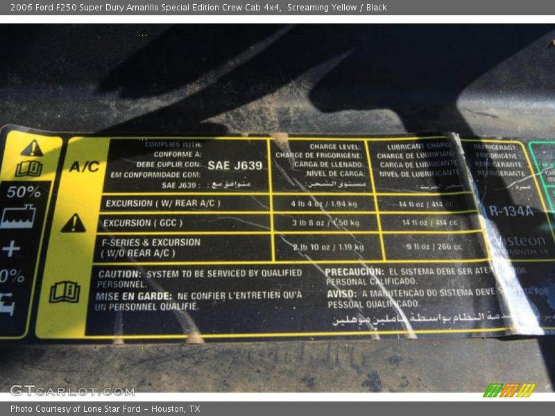 Screaming Yellow / Black 2006 Ford F250 Super Duty Amarillo Special Edition Crew Cab 4x4