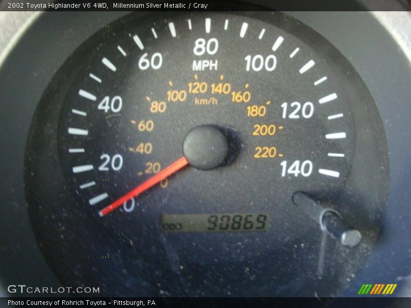 Millennium Silver Metallic / Gray 2002 Toyota Highlander V6 4WD