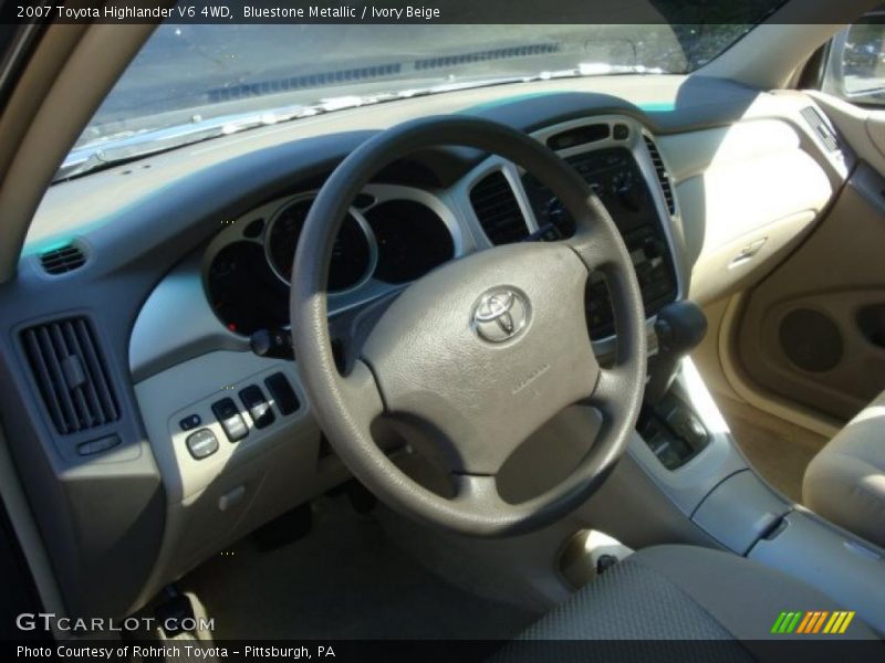 Bluestone Metallic / Ivory Beige 2007 Toyota Highlander V6 4WD