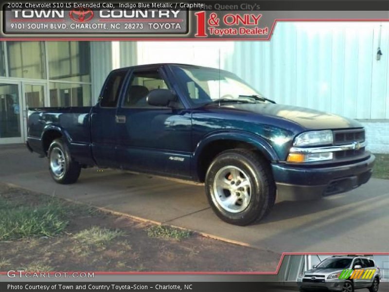 Indigo Blue Metallic / Graphite 2002 Chevrolet S10 LS Extended Cab