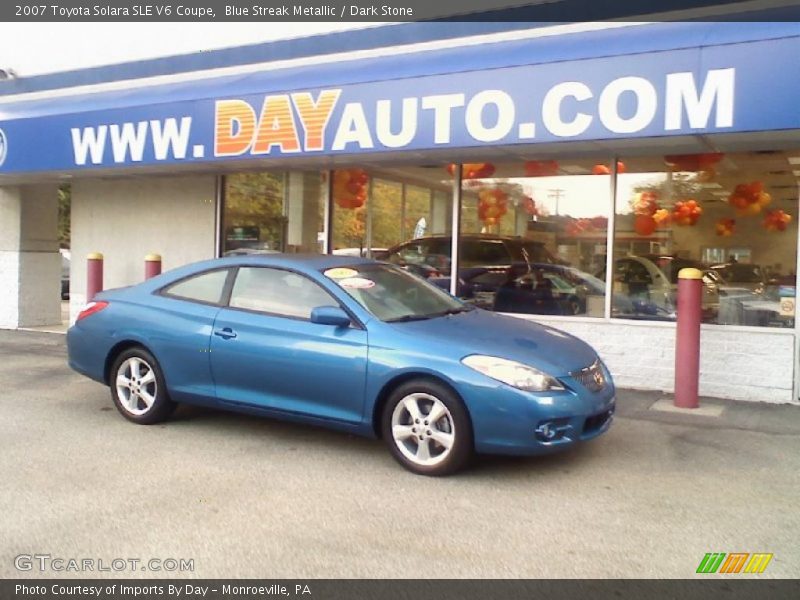 Blue Streak Metallic / Dark Stone 2007 Toyota Solara SLE V6 Coupe