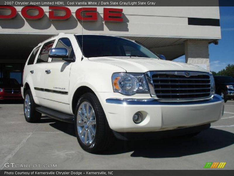 Cool Vanilla White / Dark Slate Gray/Light Slate Gray 2007 Chrysler Aspen Limited HEMI