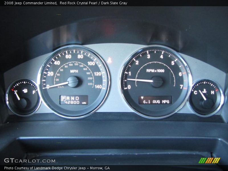 Red Rock Crystal Pearl / Dark Slate Gray 2008 Jeep Commander Limited