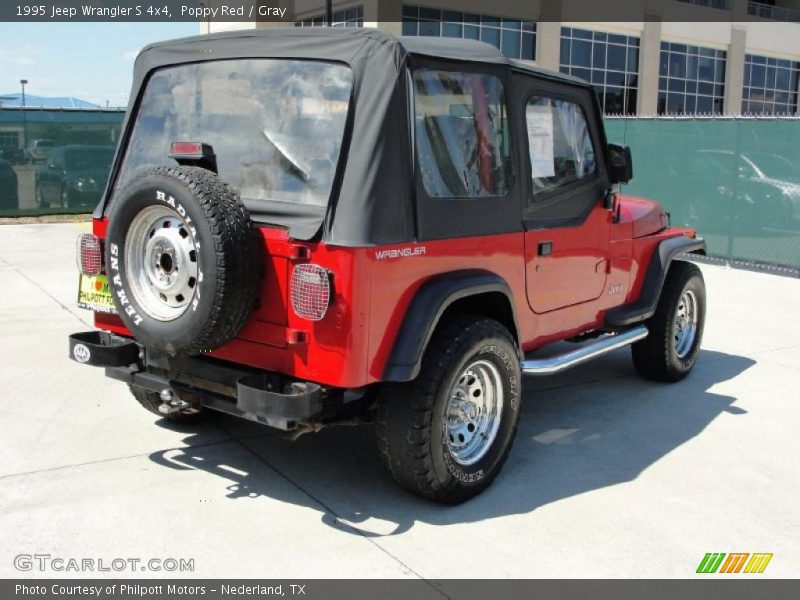 Poppy Red / Gray 1995 Jeep Wrangler S 4x4