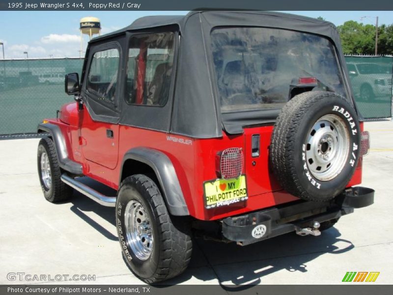 Poppy Red / Gray 1995 Jeep Wrangler S 4x4