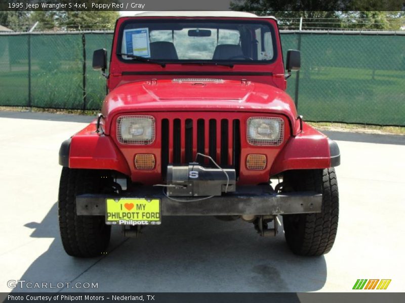 Poppy Red / Gray 1995 Jeep Wrangler S 4x4