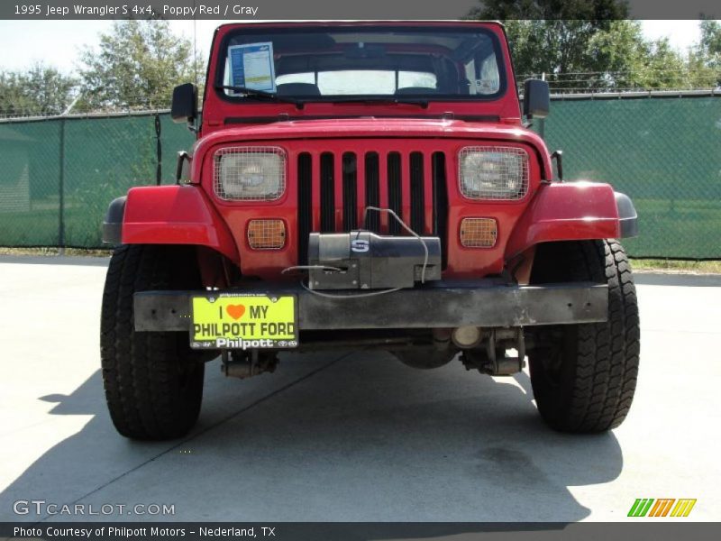 Poppy Red / Gray 1995 Jeep Wrangler S 4x4
