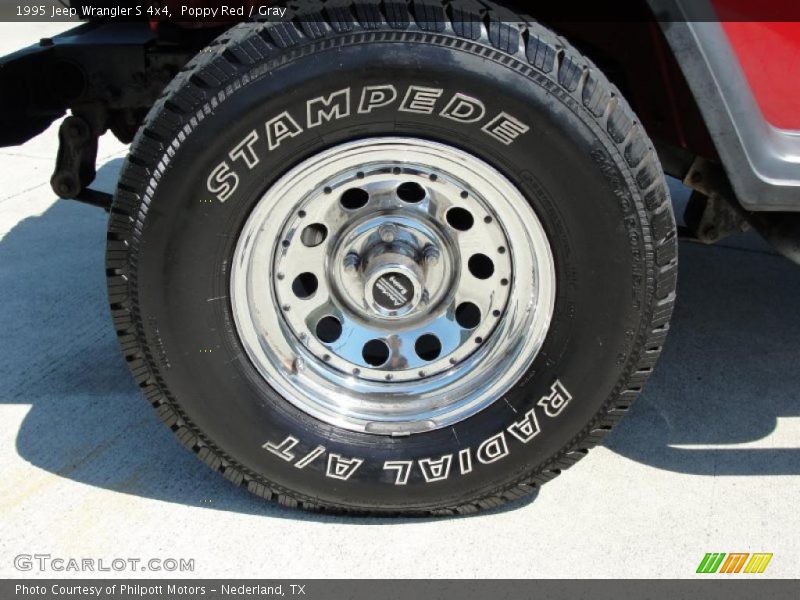 Poppy Red / Gray 1995 Jeep Wrangler S 4x4