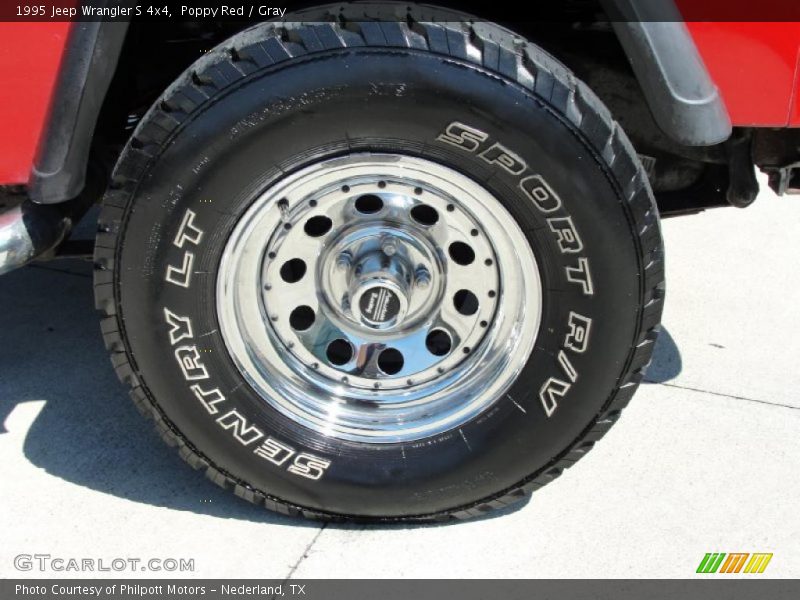 Poppy Red / Gray 1995 Jeep Wrangler S 4x4