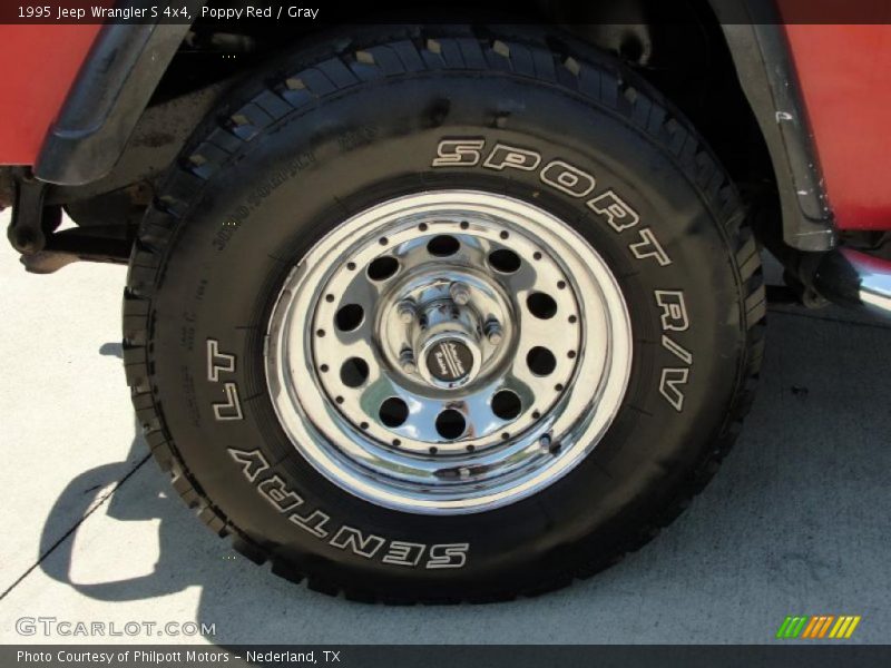 Poppy Red / Gray 1995 Jeep Wrangler S 4x4