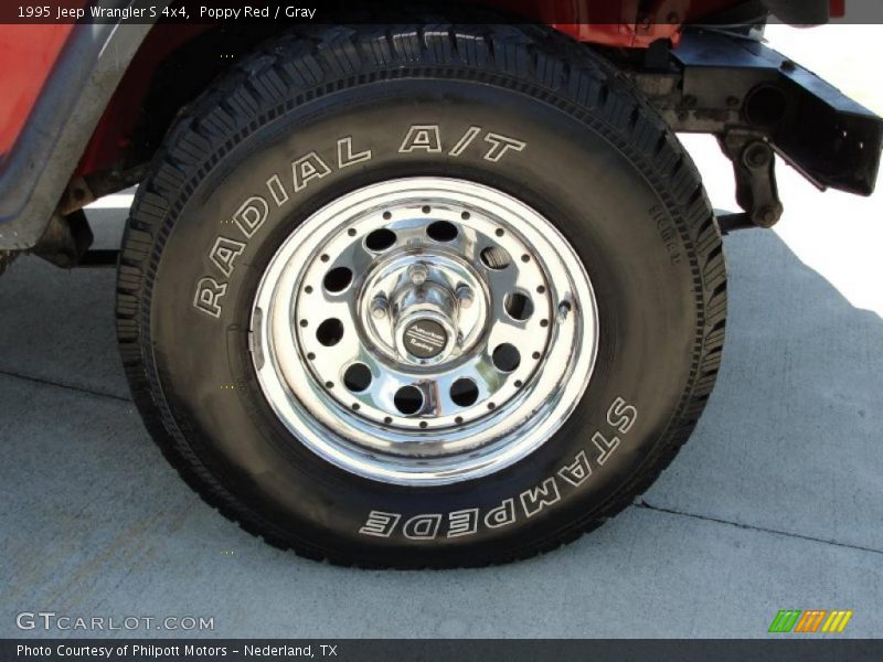 Poppy Red / Gray 1995 Jeep Wrangler S 4x4