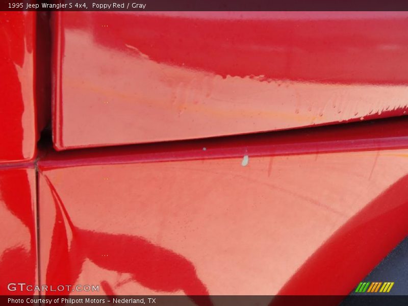 Poppy Red / Gray 1995 Jeep Wrangler S 4x4