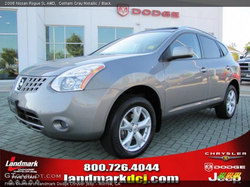 Gotham Gray Metallic / Black 2008 Nissan Rogue SL AWD