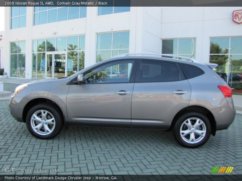 Gotham Gray Metallic / Black 2008 Nissan Rogue SL AWD