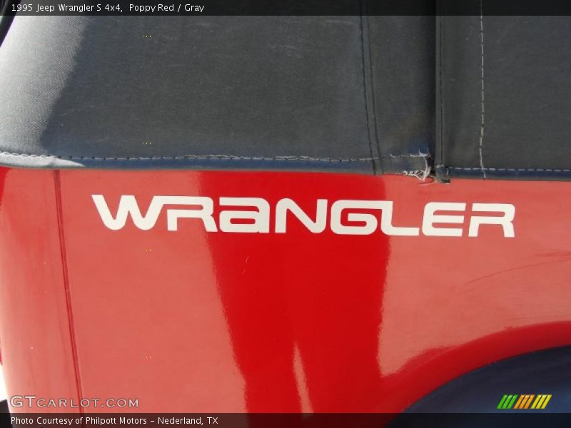 Poppy Red / Gray 1995 Jeep Wrangler S 4x4
