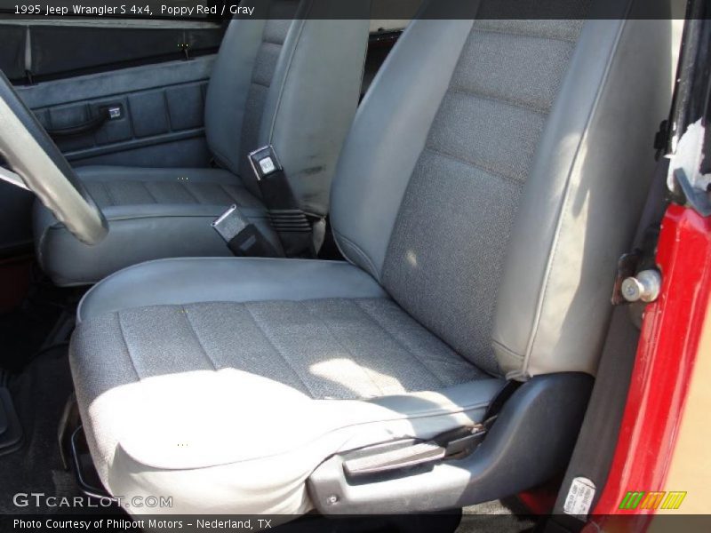 Poppy Red / Gray 1995 Jeep Wrangler S 4x4
