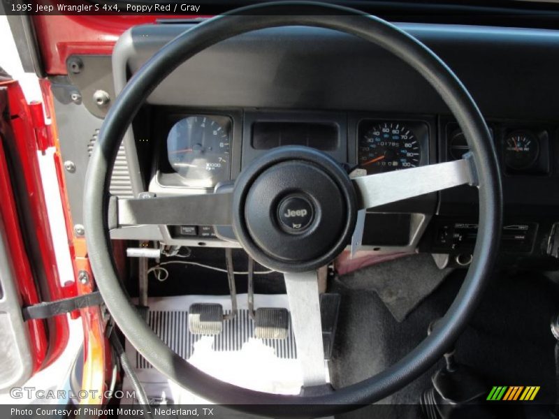 Poppy Red / Gray 1995 Jeep Wrangler S 4x4