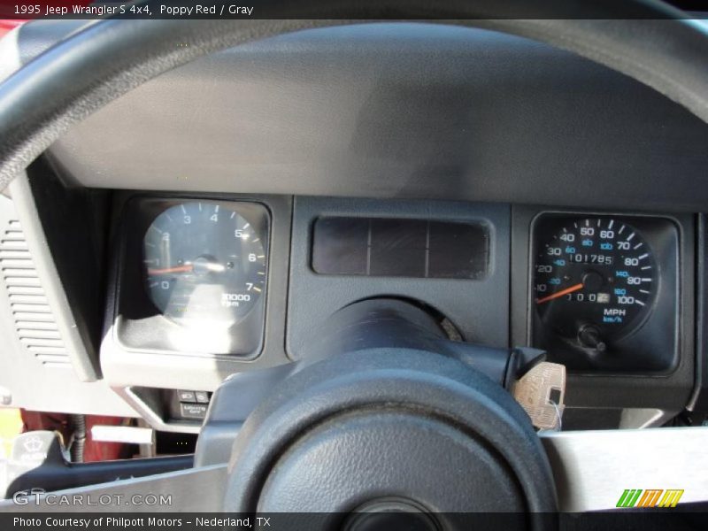 Poppy Red / Gray 1995 Jeep Wrangler S 4x4