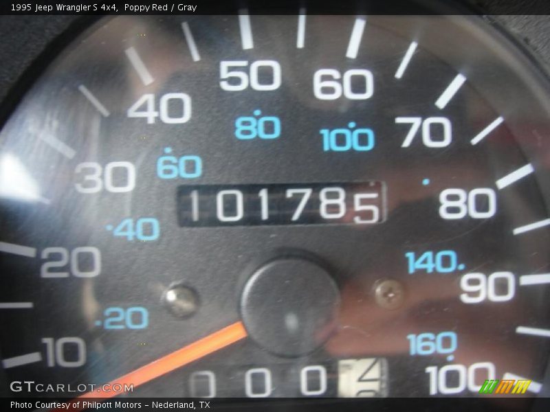 Poppy Red / Gray 1995 Jeep Wrangler S 4x4