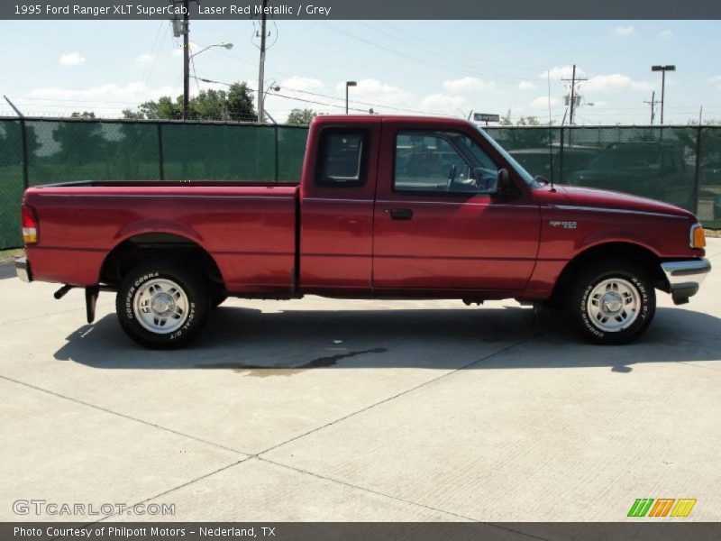 Laser Red Metallic / Grey 1995 Ford Ranger XLT SuperCab